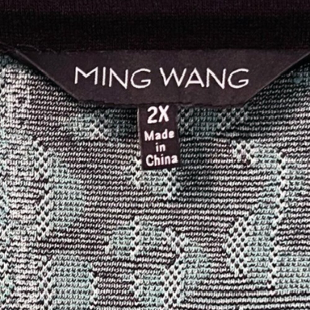 Ming Wang Teal and Black Animal-Print Tunic Top - Picture 2 of 8